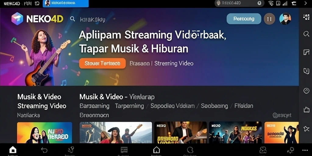 Tampilan antarmuka pengguna NEKO4D yang intuitif untuk Streaming Video.