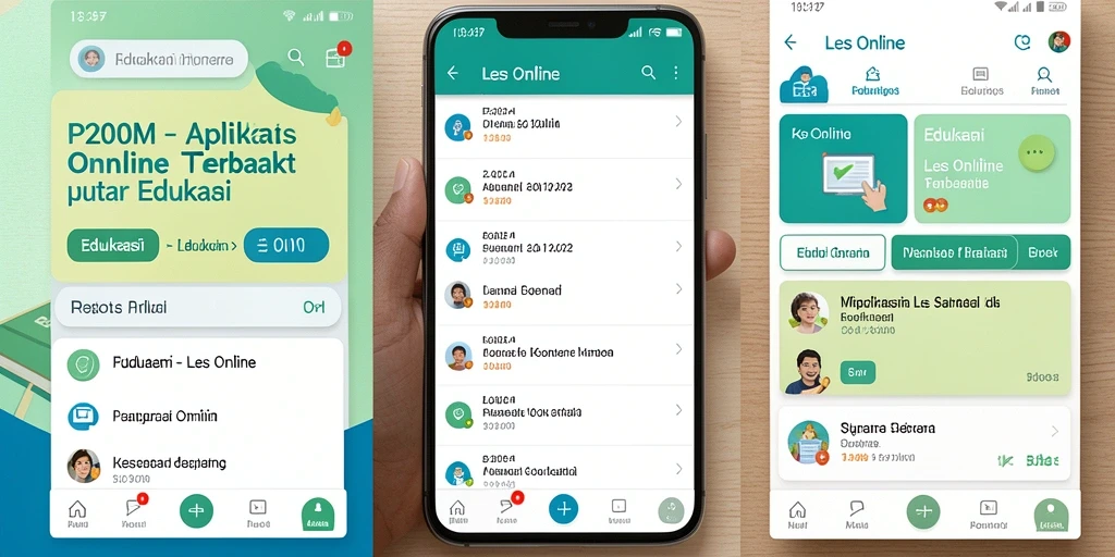 Tampilan antarmuka P200M yang menarik dan fungsional untuk Les Online.