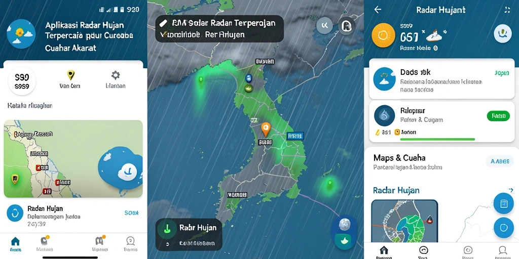 Antarmuka intuitif dengan peta radar hujan yang jelas.