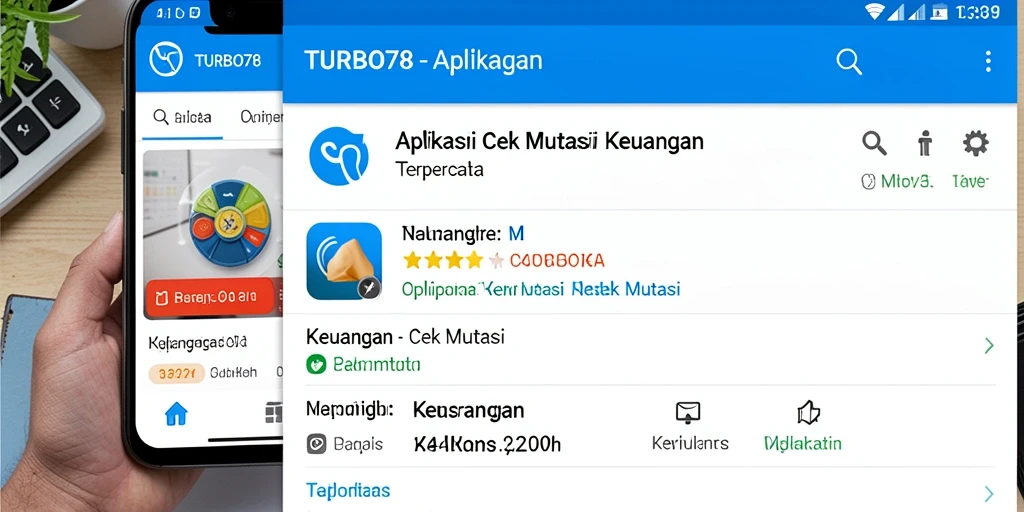Tampilan antarmuka aplikasi TURBO78 untuk cek mutasi keuangan.