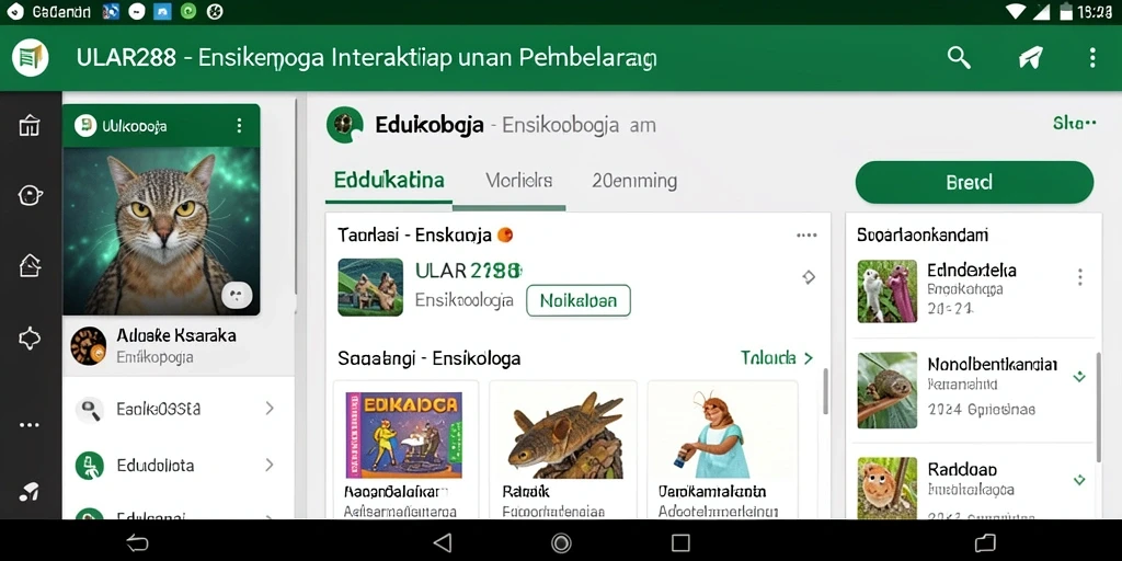 Interface interaktif ULAR288 menampilkan informasi Ensiklopedia secara menarik.