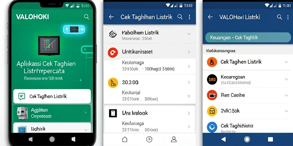 Antarmuka VALOHOKI untuk cek tagihan listrik yang intuitif.